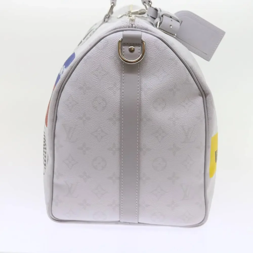 LOUIS VUITTON Monogram White Keepall Bandouliere 50 Bag M44643 - Picture 4 of 16